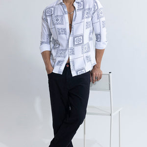 Pixel Paisley White Shirt