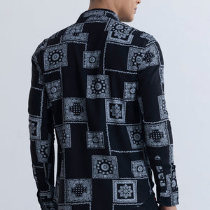 Pixel Paisley Black Shirt