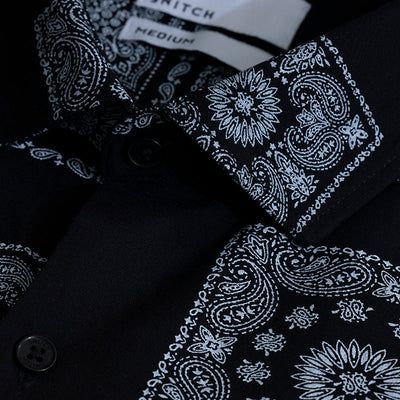 Pixel Paisley Black Shirt
