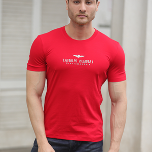 BLACKTREE RED LATOALPS DESIGN T-SHIRT..