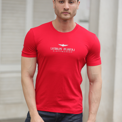 BLACKTREE RED LATOALPS DESIGN T-SHIRT..