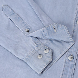 Men Ice Blue Standard Fit Solid Casual Shirt