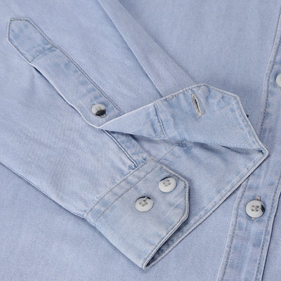 Men Ice Blue Standard Fit Solid Casual Shirt