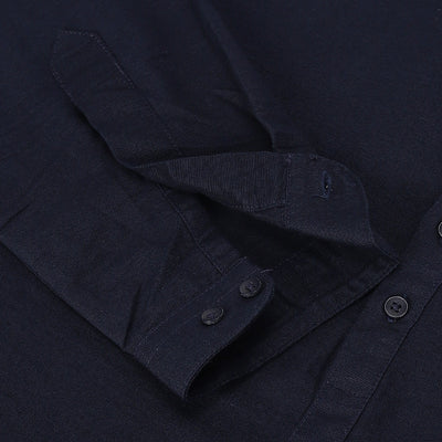 Men Navy Standard Fit Solid Kurta