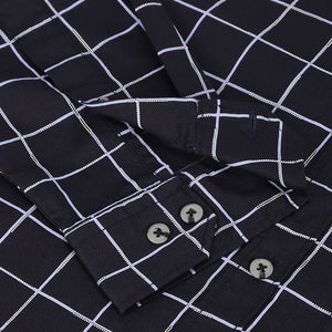 Men Navy Standard Fit Checkered Casual Shirt