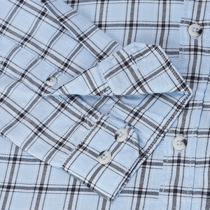 Men Sky Standard Fit Checkered Casual Shirt
