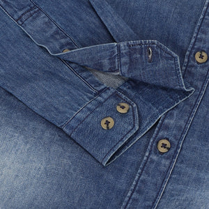 Men Blue Standard Fit Solid Casual Shirt