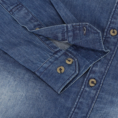 Men Blue Standard Fit Solid Casual Shirt