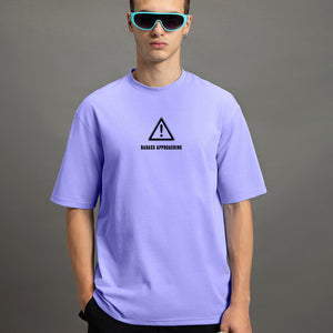 BlackTree Caution Graphic Printed Oversized T-shirt