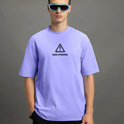 BlackTree Caution Graphic Printed Oversized T-shirt