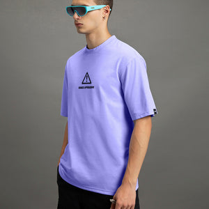 BlackTree Caution Graphic Printed Oversized T-shirt