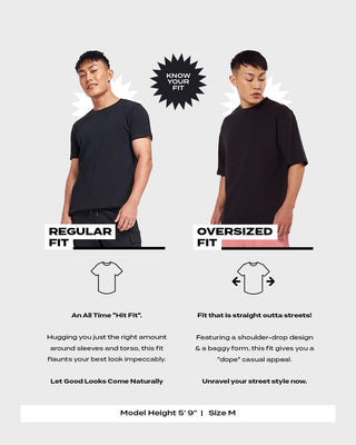 BlackTree Caution Graphic Printed Oversized T-shirt