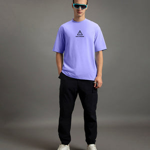 BlackTree Caution Graphic Printed Oversized T-shirt