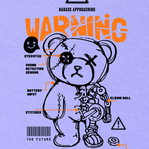 BlackTree Caution Graphic Printed Oversized T-shirt