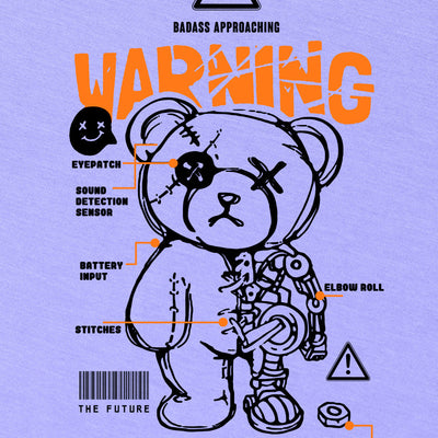 BlackTree Caution Graphic Printed Oversized T-shirt