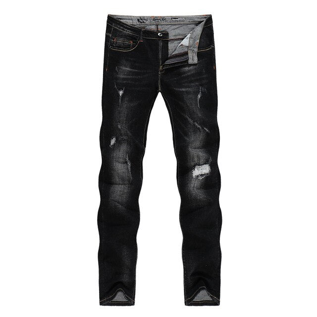 BlackTree Black Jeans Men Distressed Patchwrok Frayed Ripped Jeans for Men's.