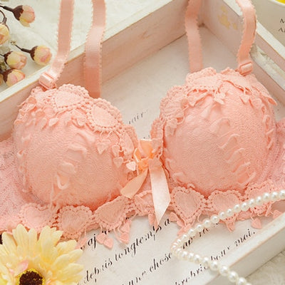 Floral comfort fit convertible double straps bra for sexy women.