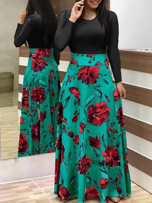 BlackTree Maxi Dress Elegant Print Party Dress Polka Dot Dress  for Women ..