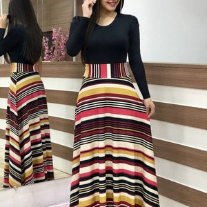 BlackTree Maxi Dress Elegant Print Party Dress Polka Dot Dress  for Women ..