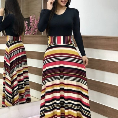 BlackTree Maxi Dress Elegant Print Party Dress Polka Dot Dress  for Women ..