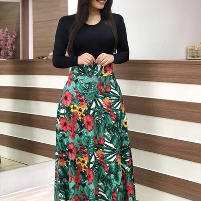 BlackTree Maxi Dress Elegant Print Party Dress Polka Dot Dress  for Women ..