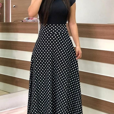 BlackTree Maxi Dress Elegant Print Party Dress Polka Dot Dress  for Women ..