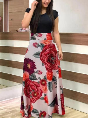 BlackTree Maxi Dress Elegant Print Party Dress Polka Dot Dress  for Women ..