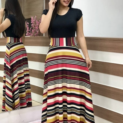 BlackTree Maxi Dress Elegant Print Party Dress Polka Dot Dress  for Women ..