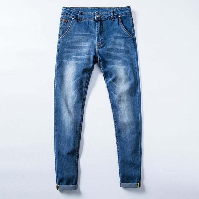 Men's Colored Jeans Stretch Skinny Jeans for Men Casual Slim Fit Denim