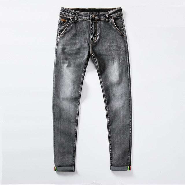 Men's Colored Jeans Stretch Skinny Jeans for Men Casual Slim Fit Denim