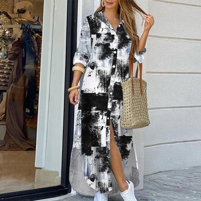 Women Elegant Casual Long Sleeve Maxi Dress ..