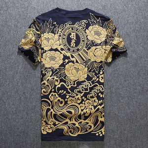 Homme Print O-neck Cotton T-shirt for Men's BT357.