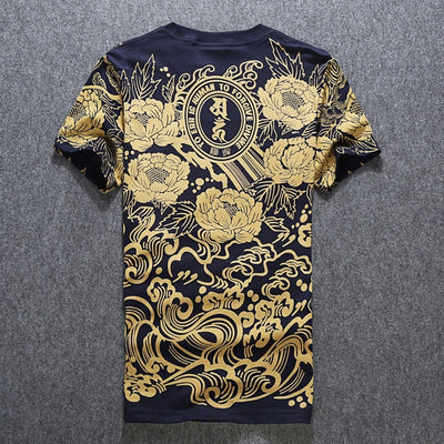 Homme Print O-neck Cotton T-shirt for Men's BT357.