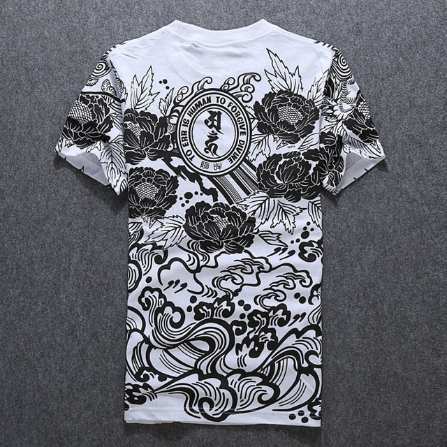 Homme Print O-neck Cotton T-shirt for Men's BT357.