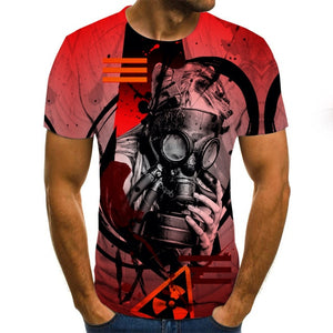 BlackTree Punk Style  Male  Casual  3D T-shirt.