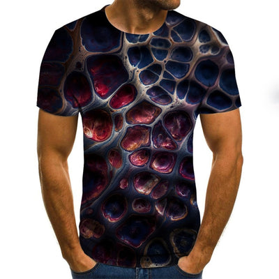 BlackTree Punk Style  Male  Casual  3D T-shirt.