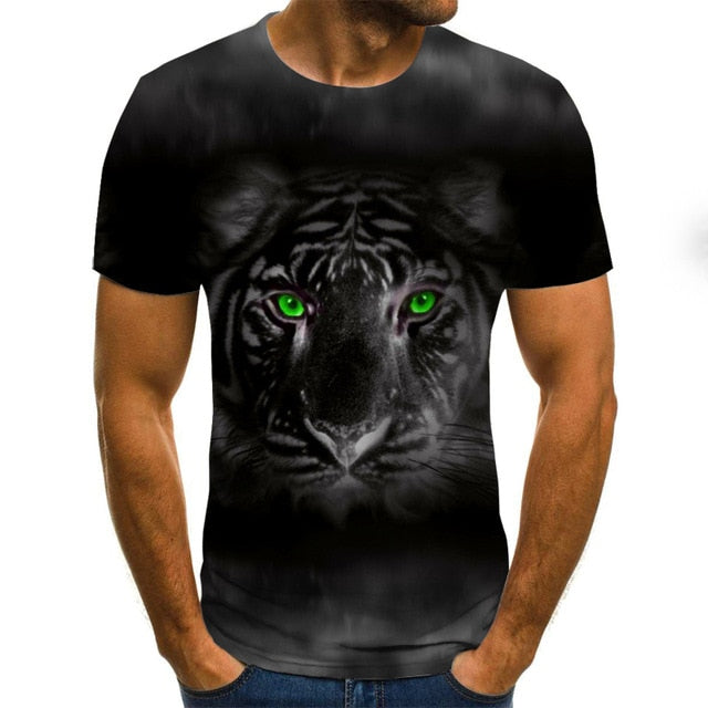 BlackTree Punk Style  Male  Casual  3D T-shirt.