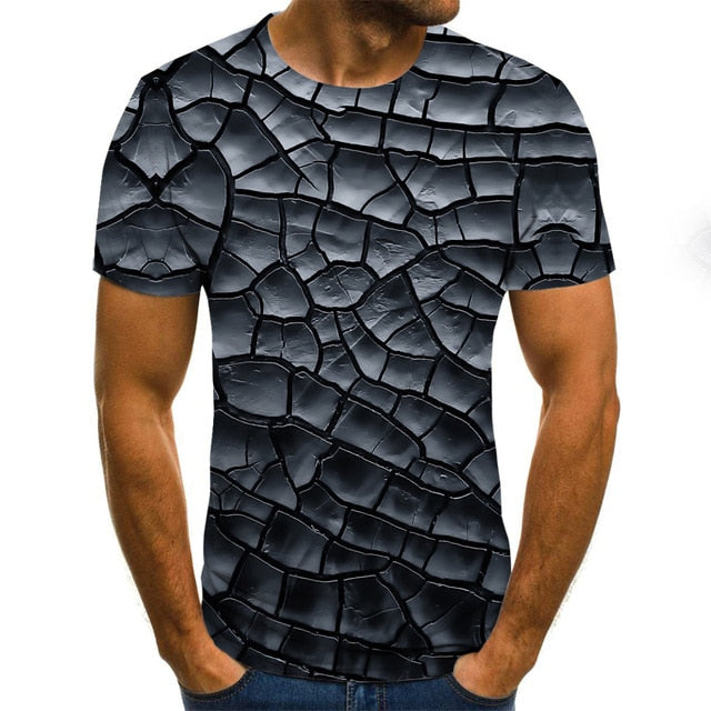 BlackTree Punk Style  Male  Casual  3D T-shirt.