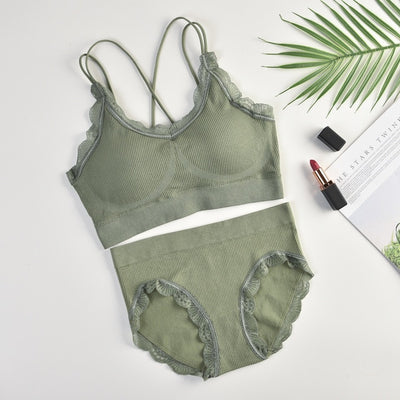 BlackTree Sexy Women Bra Panties Crop Top Set..