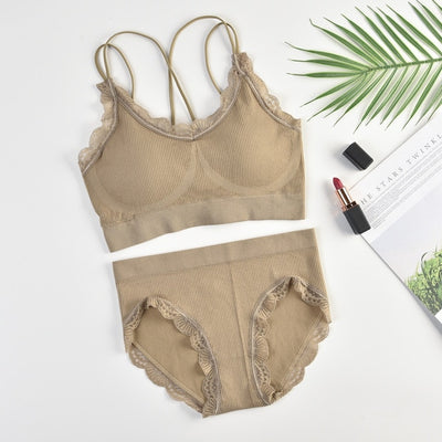 BlackTree Sexy Women Bra Panties Crop Top Set..
