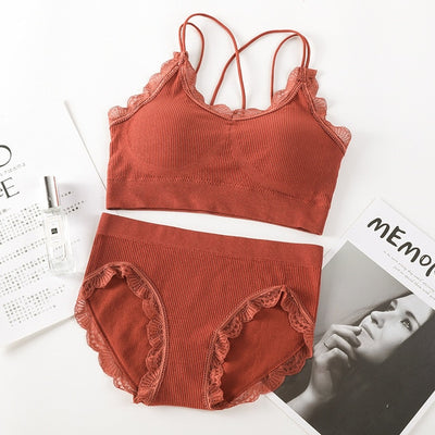 BlackTree Sexy Women Bra Panties Crop Top Set..