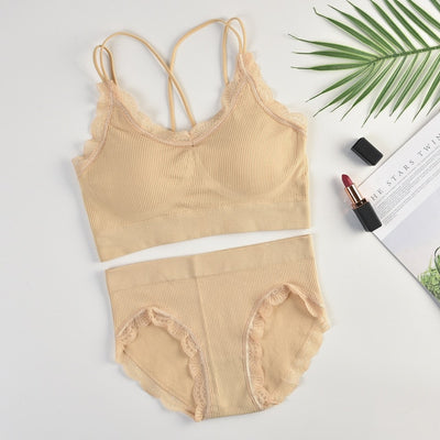 BlackTree Sexy Women Bra Panties Crop Top Set..
