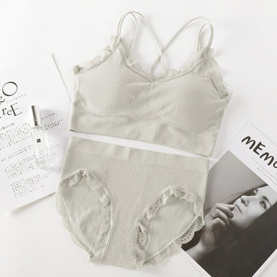 BlackTree Sexy Women Bra Panties Crop Top Set..