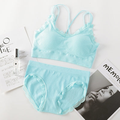 BlackTree Sexy Women Bra Panties Crop Top Set..