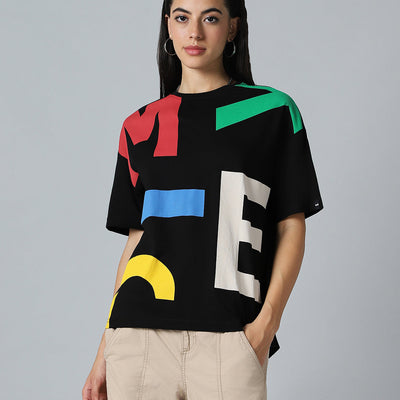 BlackTree All Over Printed Oversized dresses