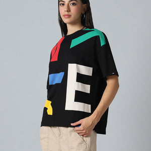 BlackTree All Over Printed Oversized dresses