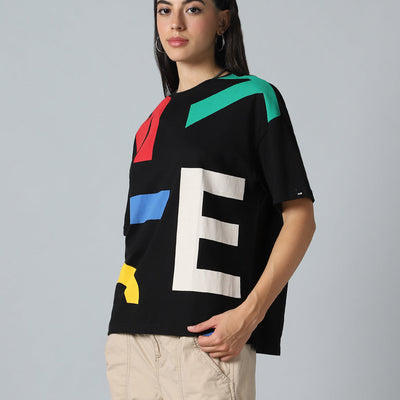 BlackTree All Over Printed Oversized dresses