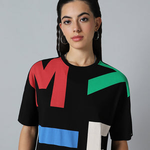 BlackTree All Over Printed Oversized dresses