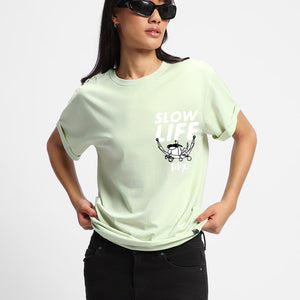 BlackTree Green Get it Done Graphic Printed dresses