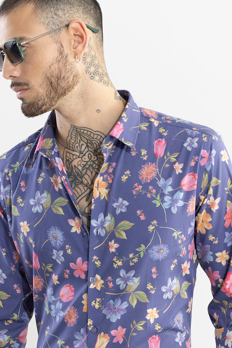 SNITCH Botanic Bloom Blue Shirt - view 7